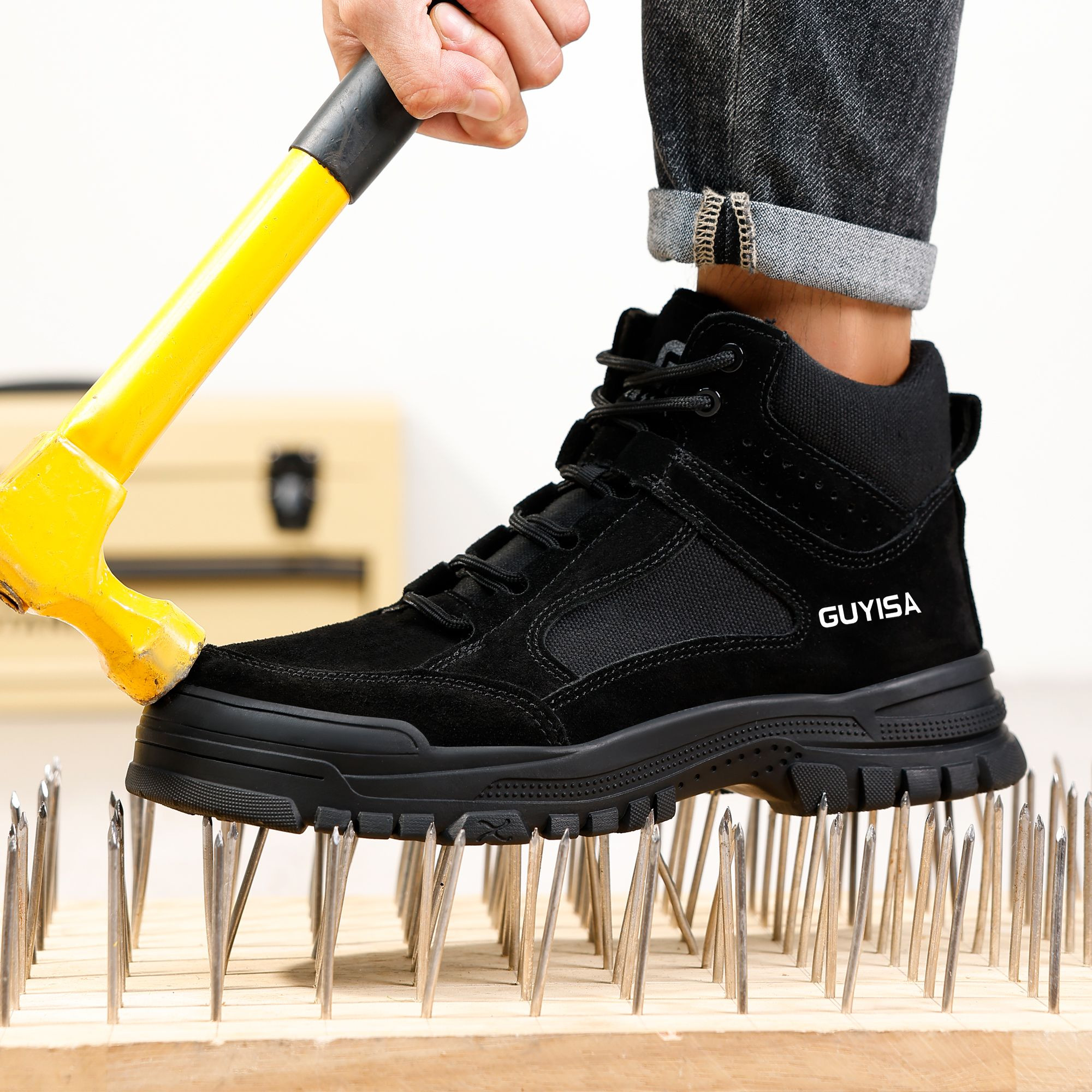 GUYISA High Quality Industrial 10KV Insulated Puncture & Impact Resistant Shock Absorbing Labor Protective Shoes