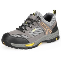 GUYISA Mens High Work Boots Industrial Lightweight Steel Toe Waterproof Leather Safety Shoes