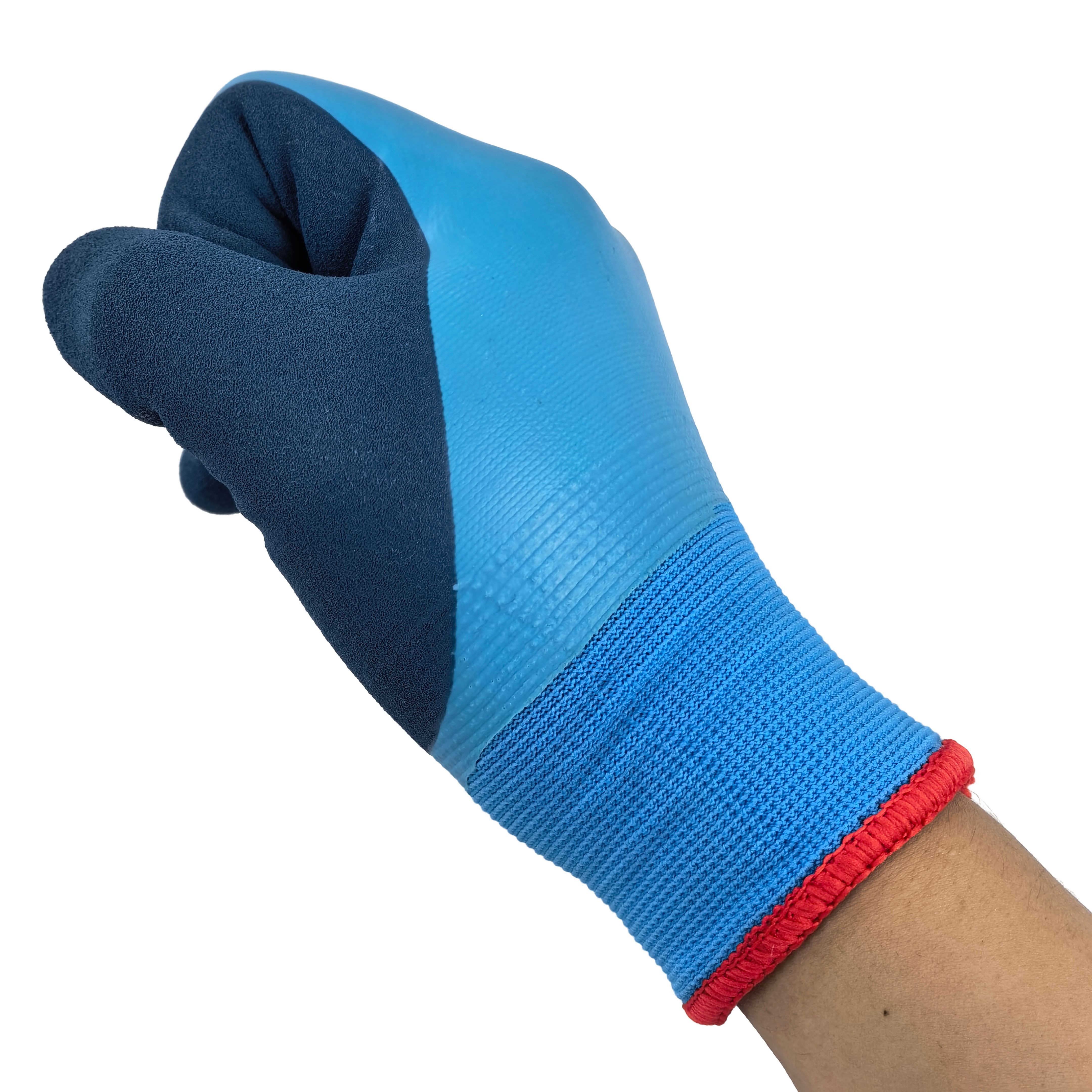 Double Layer Gloves 15G Acrylic Outer with 7G Latex Sandy Liner for Winter Workshop Safety & Anti-Slip Grip