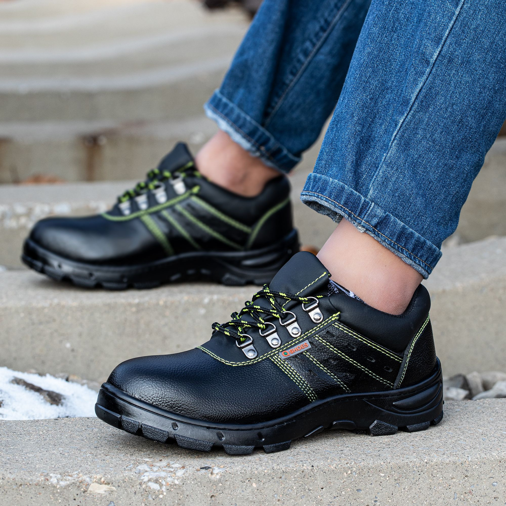 Factory Safety Shoes Cow Split Leather Safety Shoes for Men Steel Toe Shoes Construction Industrial