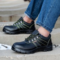 Factory Safety Shoes Cow Split Leather Safety Shoes for Men Steel Toe Shoes Construction Industrial