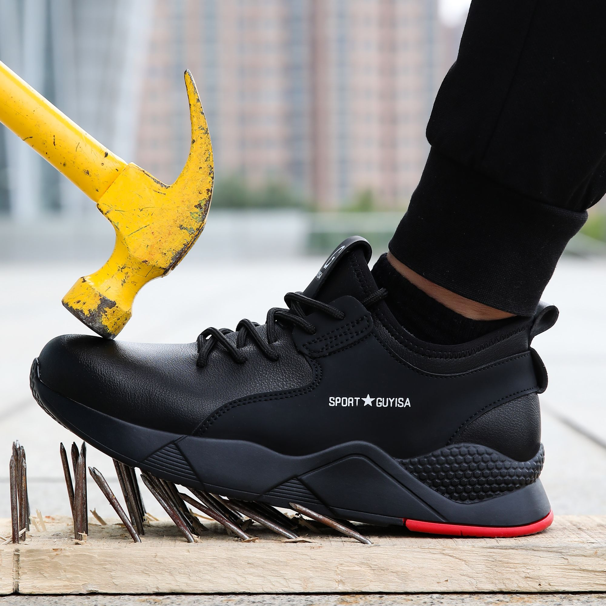 GUYISA Steel Toe Anti-Puncture Work Shoes Safety Foot Protection for Construction Industrial Heavy-Duty Labor