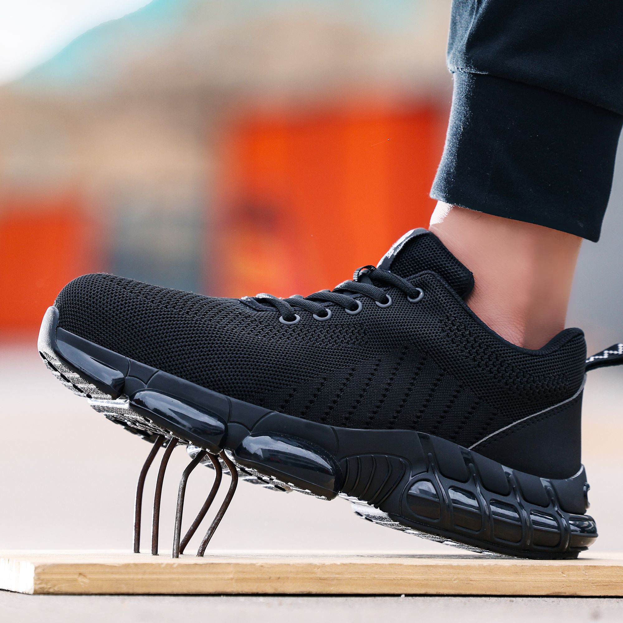Comfortable Anti-smash Steel Toe Work Boots Breathable Safety Shoes Puncture Resistant Sole Winter Summer Construction