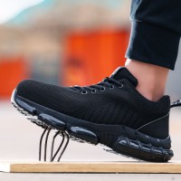 Comfortable Anti-smash Steel Toe Work Boots Breathable Safety Shoes Puncture Resistant Sole Winter Summer Construction
