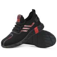 Industrial Safety Shoes for Men Breathable Fly Woven Fabric Work Rubber Steel Toe Safety Shoes