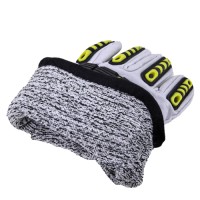 Premium White Goatskin Driving Gloves with EN388 A5 Cut Resistant Liner & TPR Full Back for Anti-Slip Steering Control
