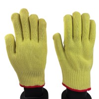 Heat Resistant Aramid Cotton Blended Gloves Double Layer 7G for Industrial High Temperature Use & Welding Safety