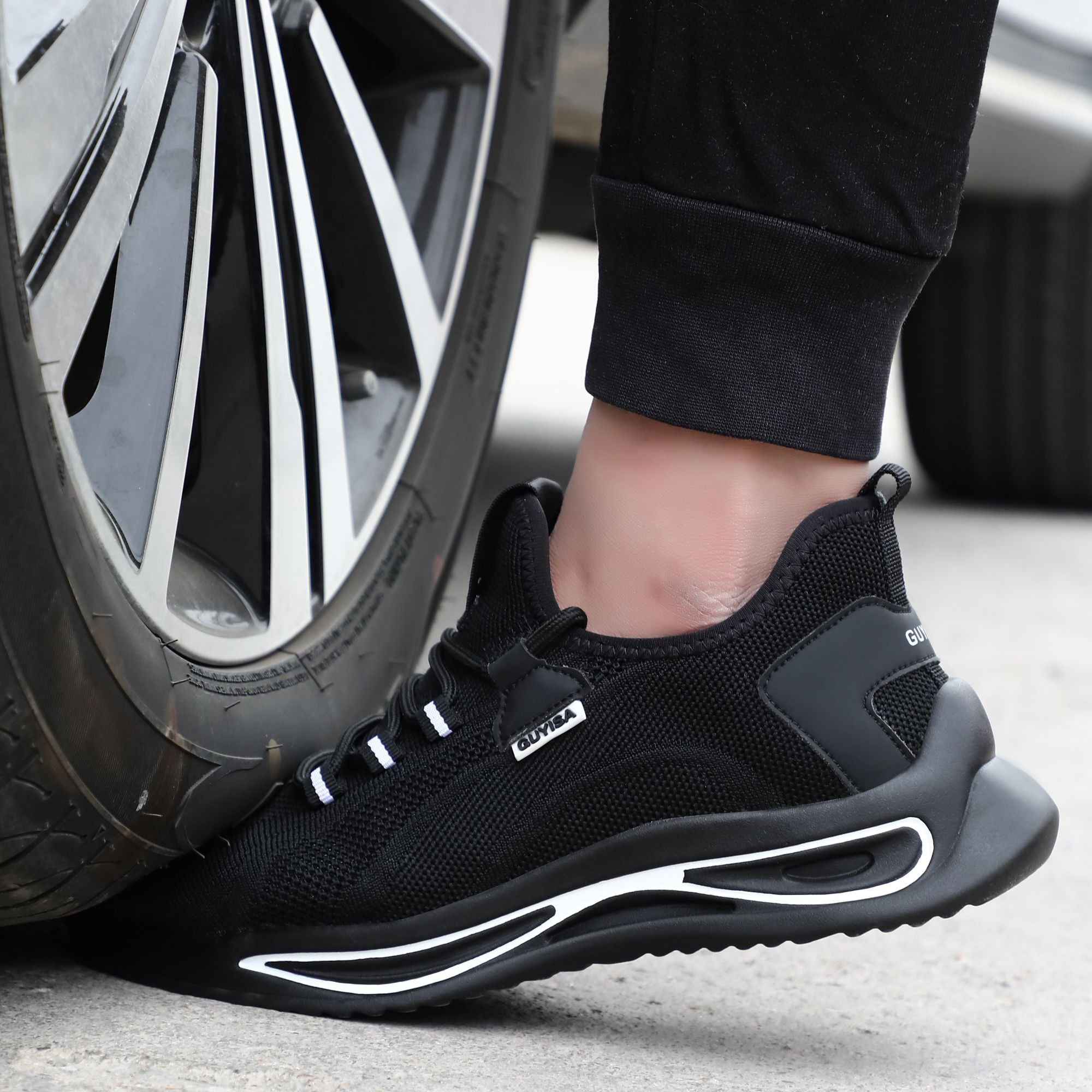 Mens Lightweight Steel Toe Work Safety Shoes High Strength Abrasion & Puncture Protection Protective for Summer Work