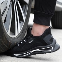Mens Lightweight Steel Toe Work Safety Shoes High Strength Abrasion & Puncture Protection Protective for Summer Work