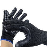 Anti-Vibration Reinforced Thumb Gloves Full Polyester 7G for Industrial Impact Protection & Workshop Safety
