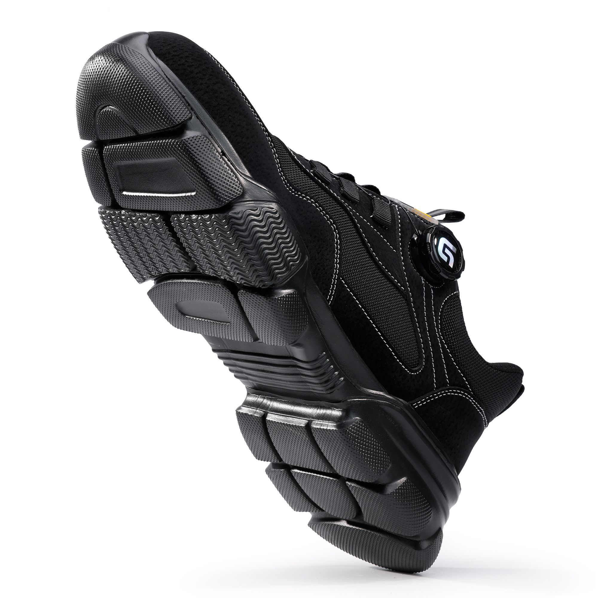 Black Mens Work Shoes Mesh Upper Steel Toe Breathable Anti Static Lightweight Slip Resistant Mens Work Shoes
