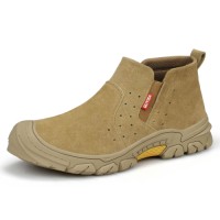 GUYISA Brand Construction Shoes Breathable Suede Wear-resistant Rubber Sole Mens Woodland Steel Toe Safety Shoes