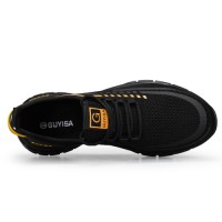GUYISA Mens Work Safety Shoes Four Seasons Anti-Slip & Puncture-Resistant Steel Toe Cap for Comfort Foot Protection