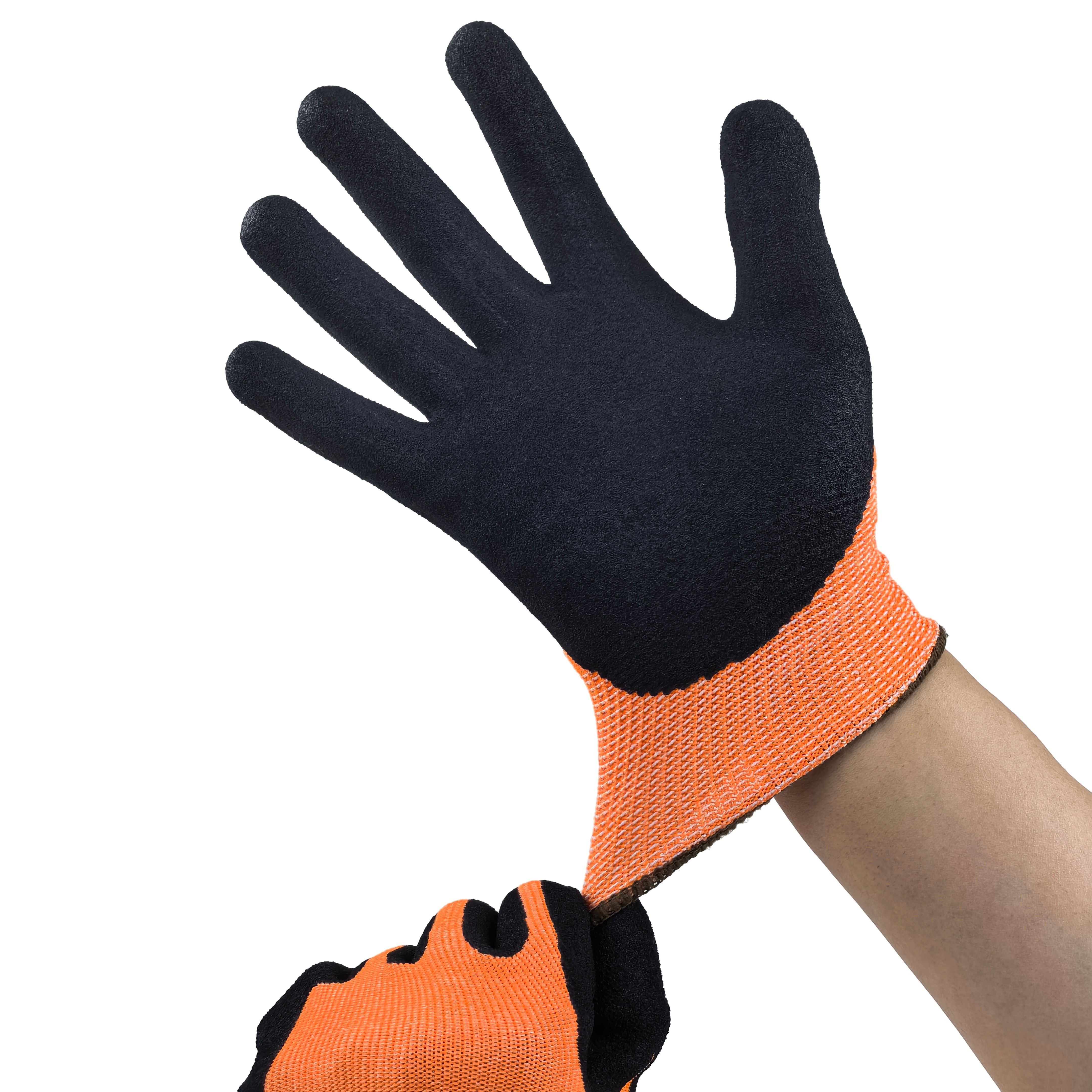 Cut Level 5 Nitrile Sandy Gloves 13G for Industrial Safety & Anti-Slip Protection
