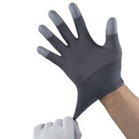 Finger-Tip PU Dipped Gloves 13G Polyester Base in White, Grey, Black for Enhanced Tactile Sensitivity & Precision Assem