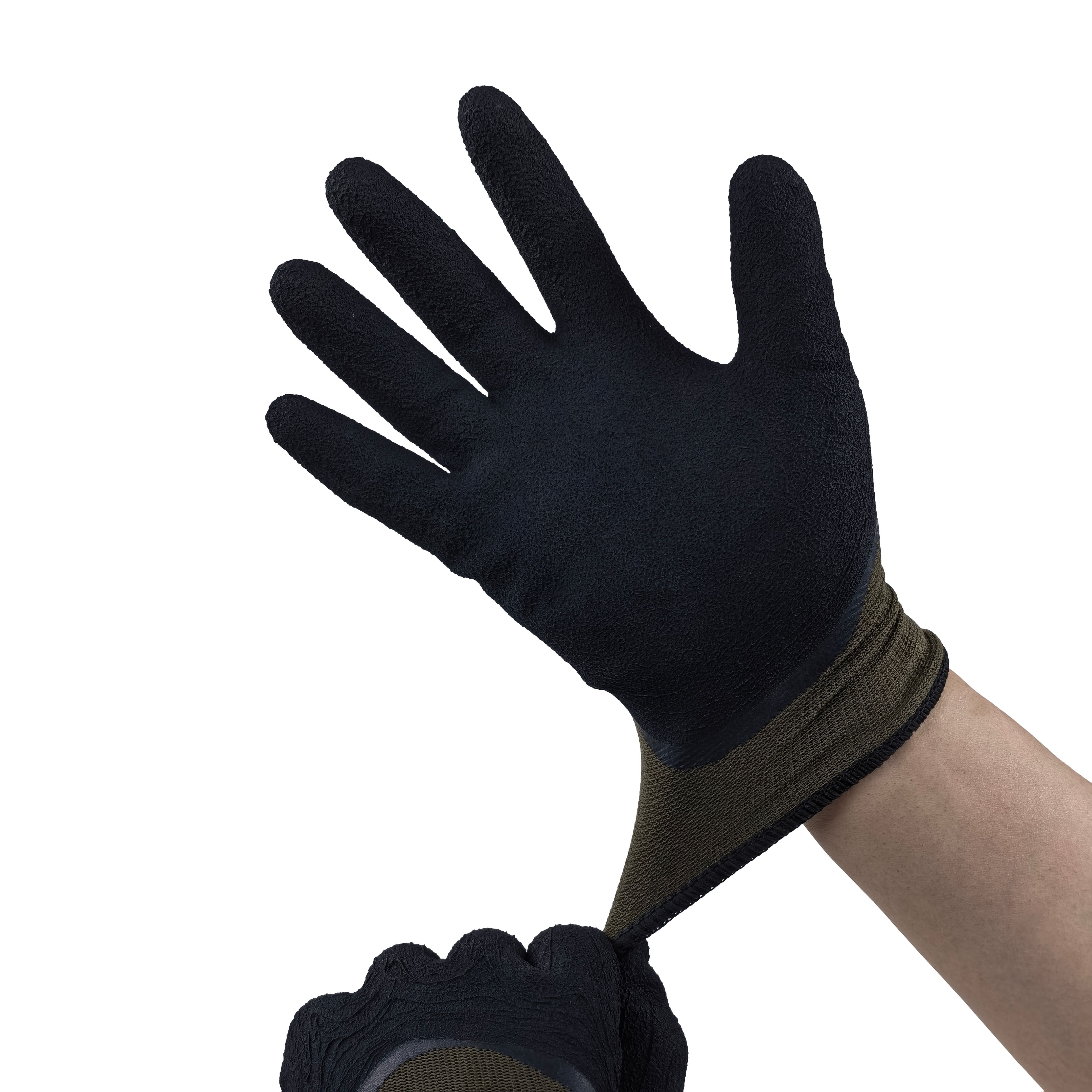 Half Finger Nitrile Sandy Gloves 13G Nylon with 7G Acrylic Terry Liner for Industrial Dexterity & Workshop Safety