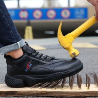 Guyisa Mens High Quality Impact Resistant Anti-Collision Shock Absorbing Safety Shoes for Welding