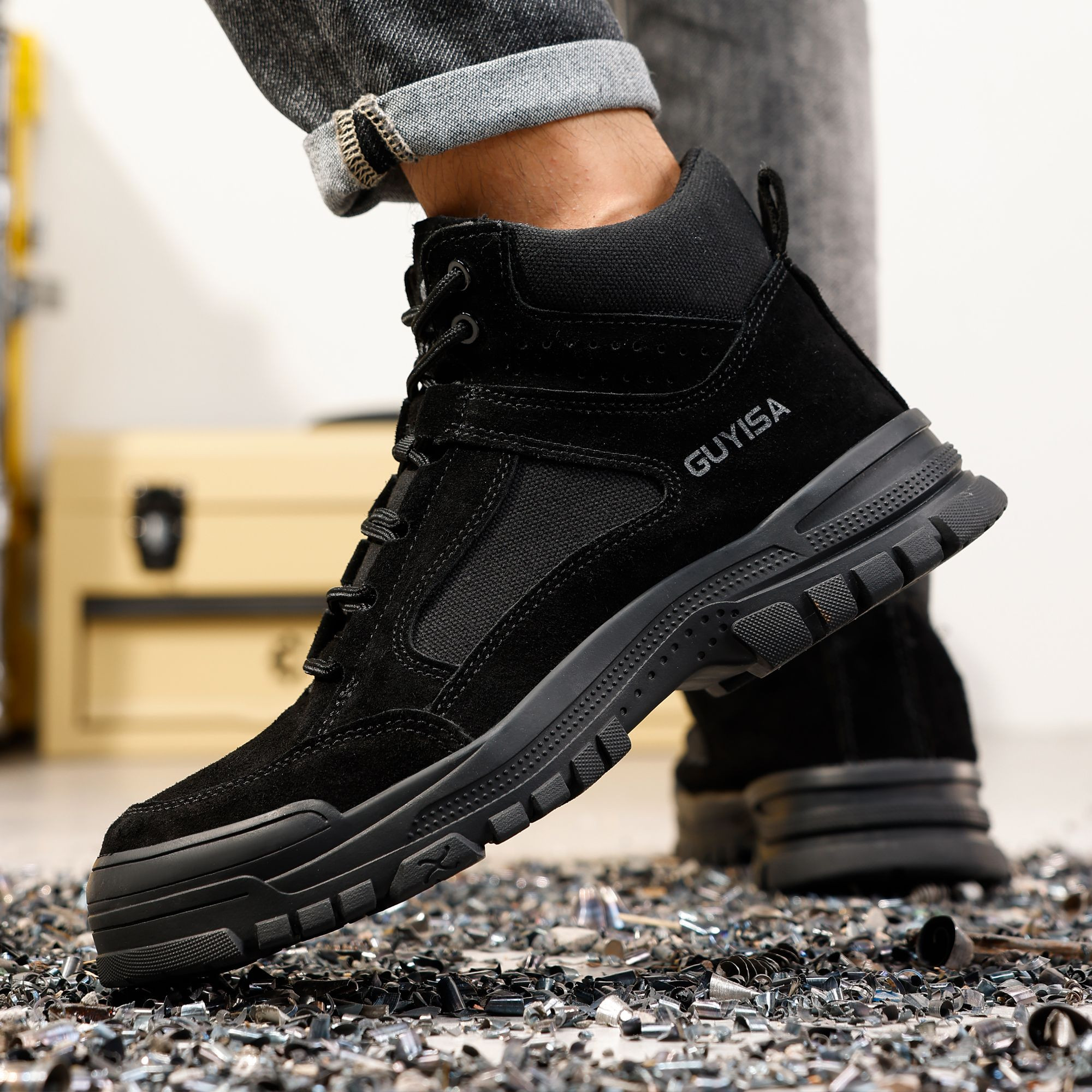 GUYISA High Quality Industrial 10KV Insulated Puncture & Impact Resistant Shock Absorbing Labor Protective Shoes