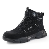 Safety Boots Men Mesh Upper Anti-slip Breathable Anti-static Cushioned Rubber Outsole Safety Boots Men