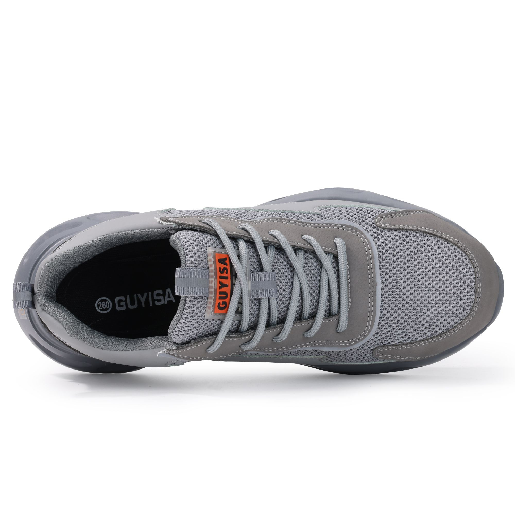 For GUYISA Mens Fashionable Light Weight Breathable Steel Toe Sport Safety Shoes for Winter for Outdoor Activities