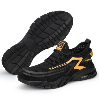 GUYISA Mens Work Safety Shoes Four Seasons Anti-Slip & Puncture-Resistant Steel Toe Cap for Comfort Foot Protection