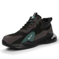 Mens Work Safety Shoes Impact Puncture Resistant Steel Head Soft Lightweight Wear-Resistant Woven Upper Material-Net