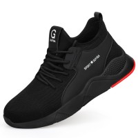 GUYISA Hot Sale Anti Puncture Breathable Microfiber Steel Toe  Labor Safety Shoes for Construction Welding Work