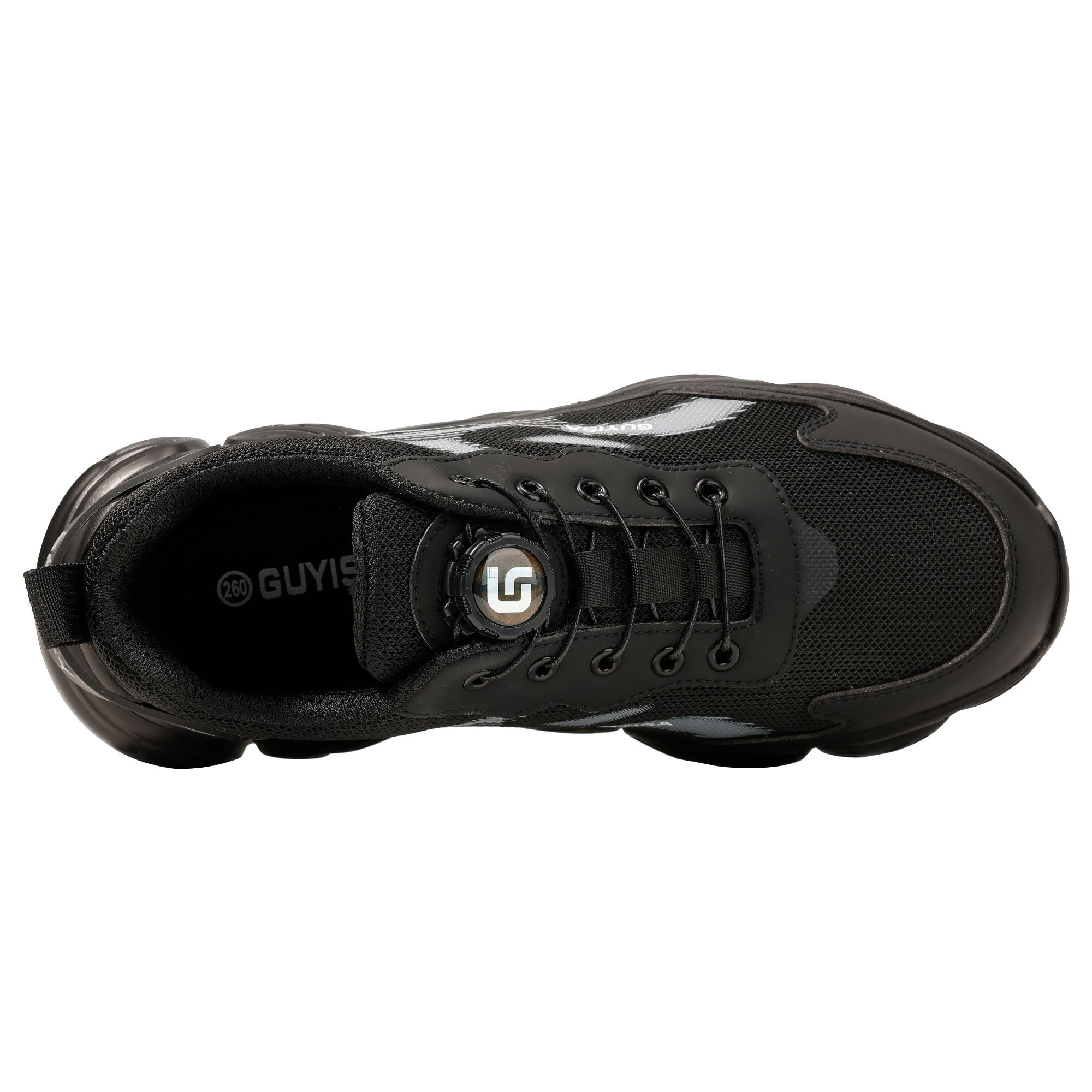 Men Safety Shoes Mesh Upper Breathable Cushioned PU Sole Anti-slip Anti-smashing Black Men Safety Shoes