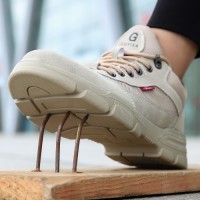 Safety Shoes: Suede Leather and Mesh Upper, Steel Toe, Kevlar Midsole, Rubber Outsole