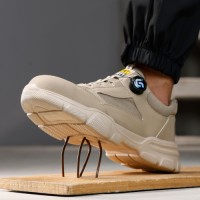 GUYISAAnti Smashing and Anti Piercing Waterproof Microfiber Upper Safety Shoes Lightweight EVA Outsole Safety Shoes