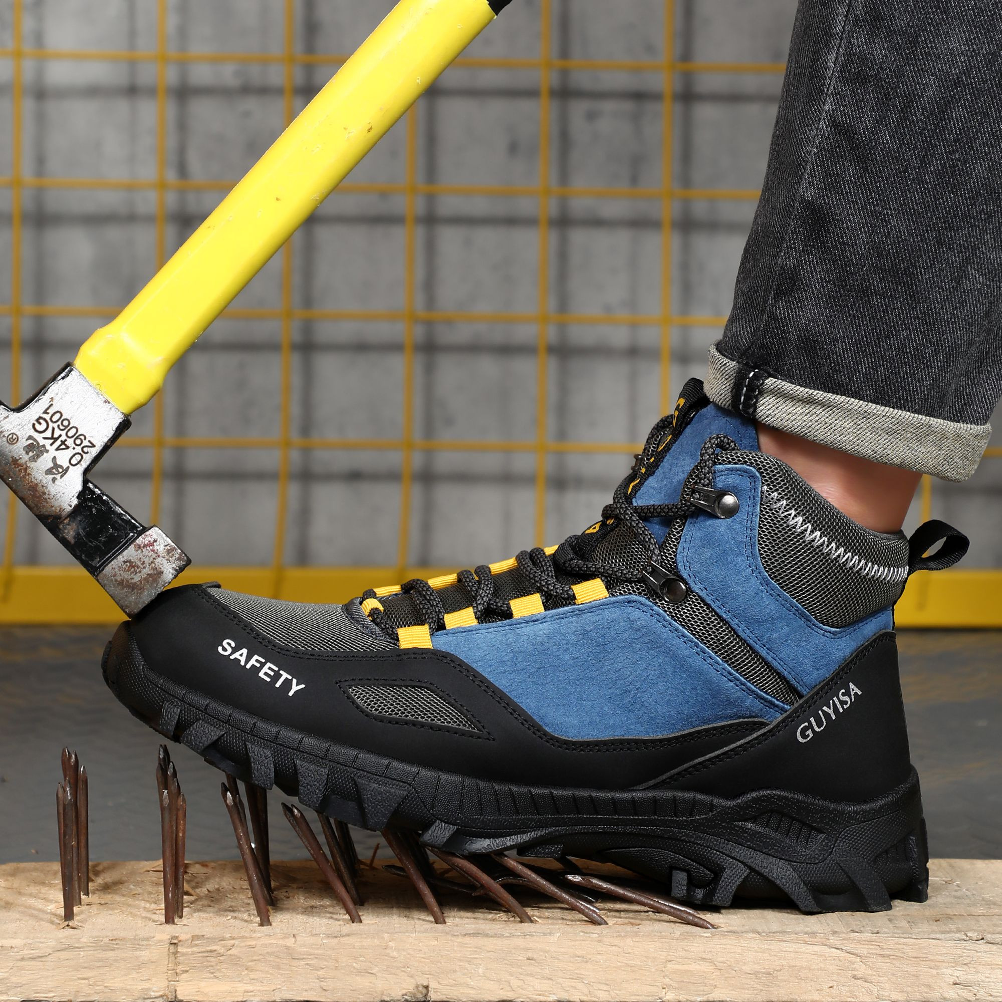 Fashion New Outdoor Breathable Anti-puncture Steel Toe Safety Shoes Supplier Man Shoes