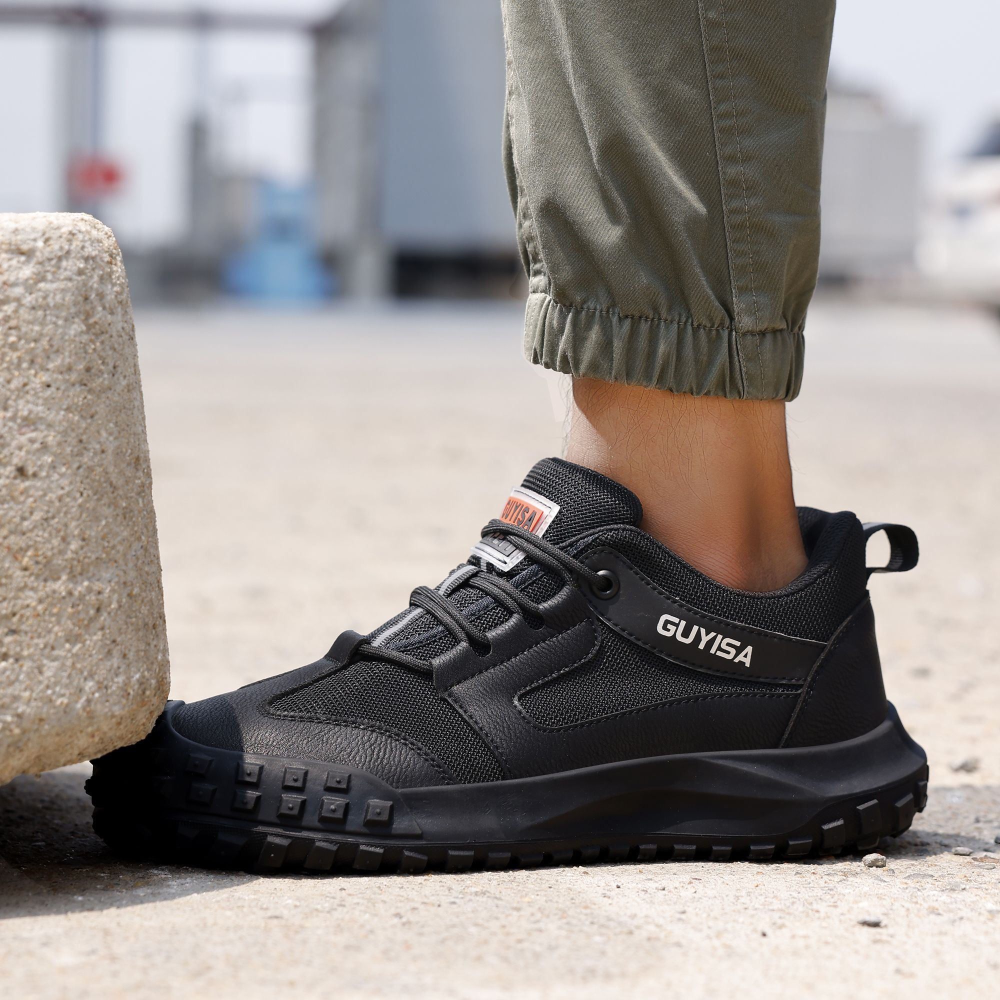GUYISA New Safety Shoes Construction Site European Standard Steel Toe Anti-puncture Anti-smash Safety Shoes
