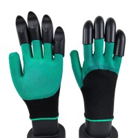Industrial Four Finger Cots 13G Black Polyester Green Latex Foam Coated for Precision Work & Anti-Slip Grip
