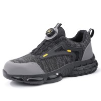 GUYISA Mens Safe Shoes Smart Button Steel Toe Light Weight Safety Shoes