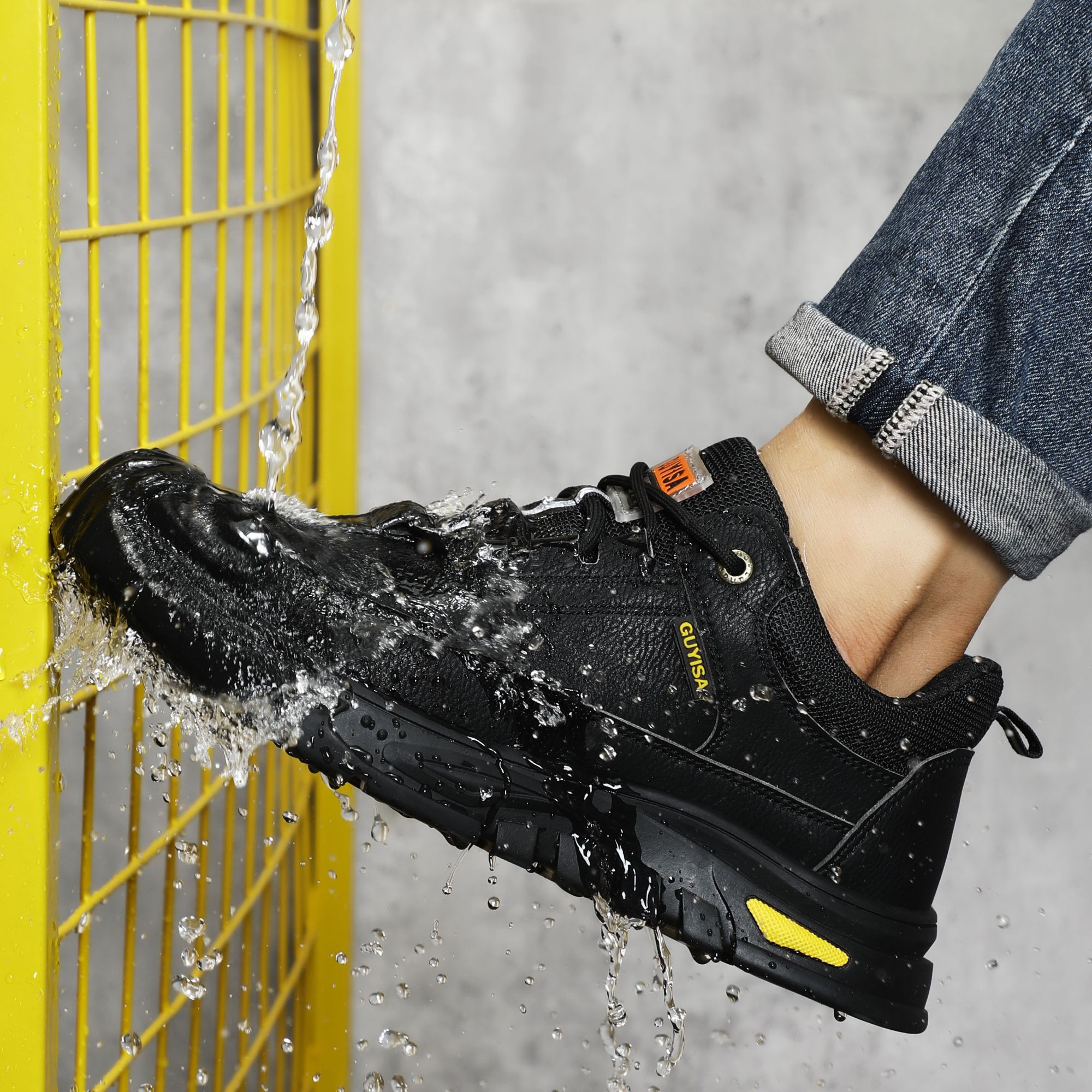 Fashion Hot Sale Work Shoes Outdoor Work Anti-Smash Steel Toe High Quality Mens Safety Shoes