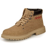 GUYISA New Leather Face Rubber Sole Anti Smashing and Anti Piercing Steel Toe Work Boot