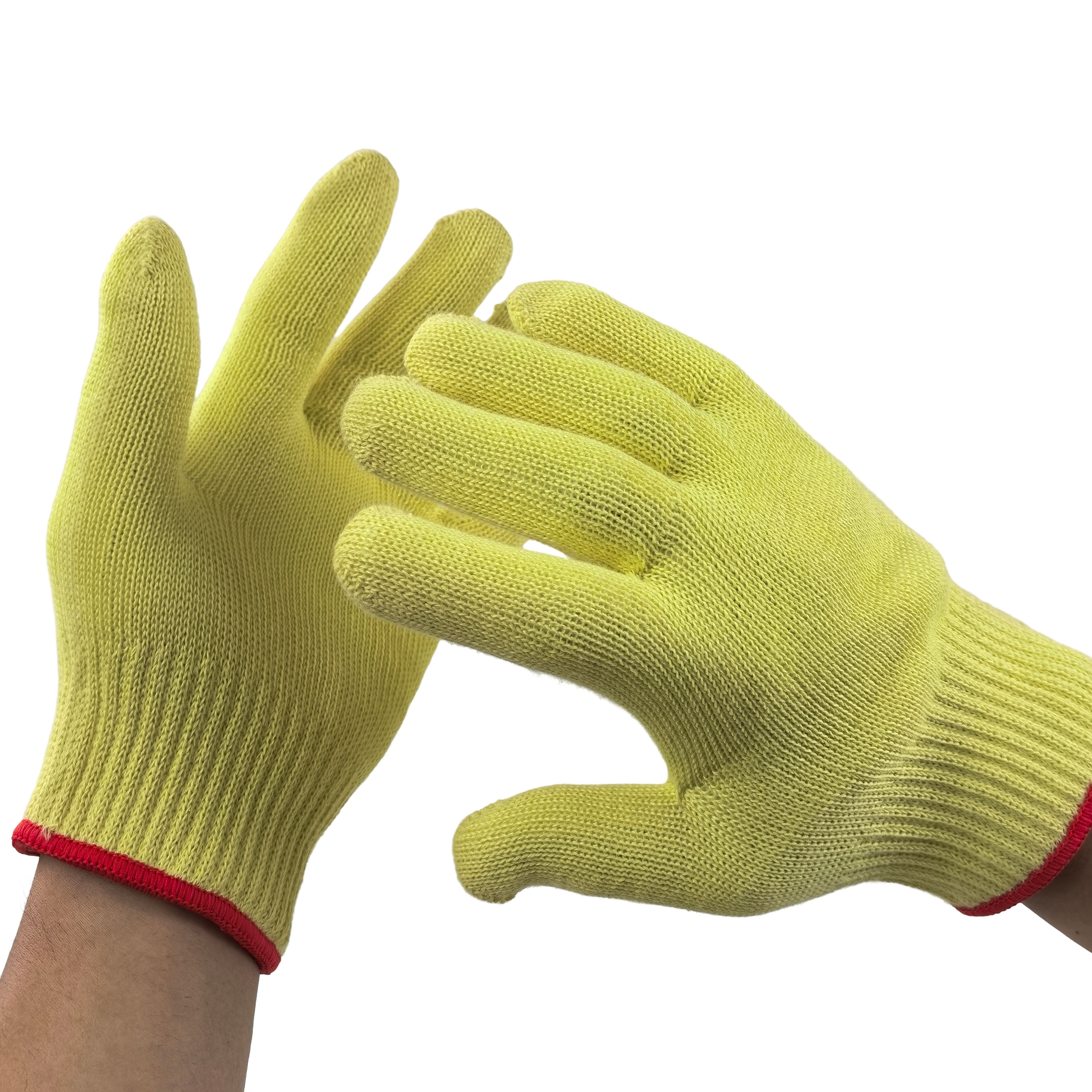 Heat Resistant Aramid Cotton Blended Gloves Double Layer 7G for Industrial High Temperature Use & Welding Safety