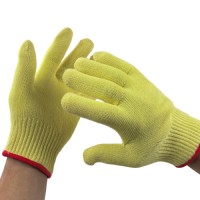 Heat Resistant Aramid Cotton Blended Gloves Double Layer 7G for Industrial High Temperature Use & Welding Safety
