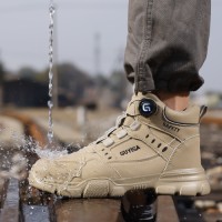 GUYISA Safety Boots Anti-smash and Anti-puncture Lightweight Rubber and Plastic Outsole Industrial Safety Boots