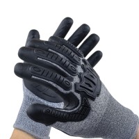 Shock-Absorbing TPE Gloves Marl Grey Nylon Spandex Blend 15G for Warehouse Safety & Logistics Handling