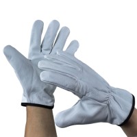 Classic White Steerhide Unlined Driving Gloves for All-Season Comfort & Enhanced Steering Grip