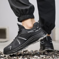 For GUYISA All Seasons Work Style Safety Shoes Black Microfiber Upper Steel Toe Anti-Piercing Insulating Direct Factory