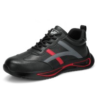 GUYISA Fashion Safety Shoes Lightweight PU Outsole Waterproof Shoes Leather Outdoor Mens Safety Shoes Boots