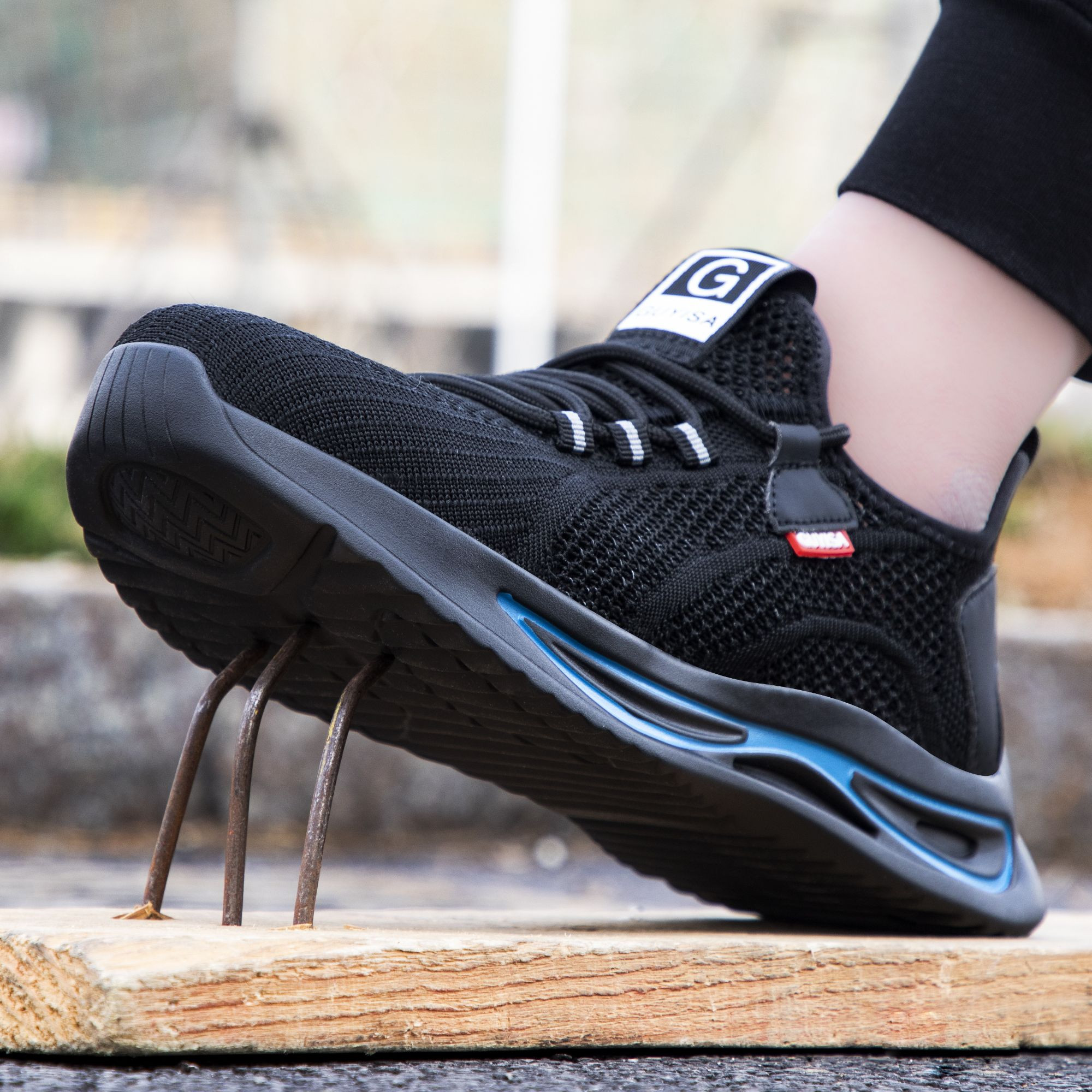 GUYISA Premium Lightweight Steel Toe Safety Shoes for Industrial Work - Breathable PU Anti-Smashing Protection