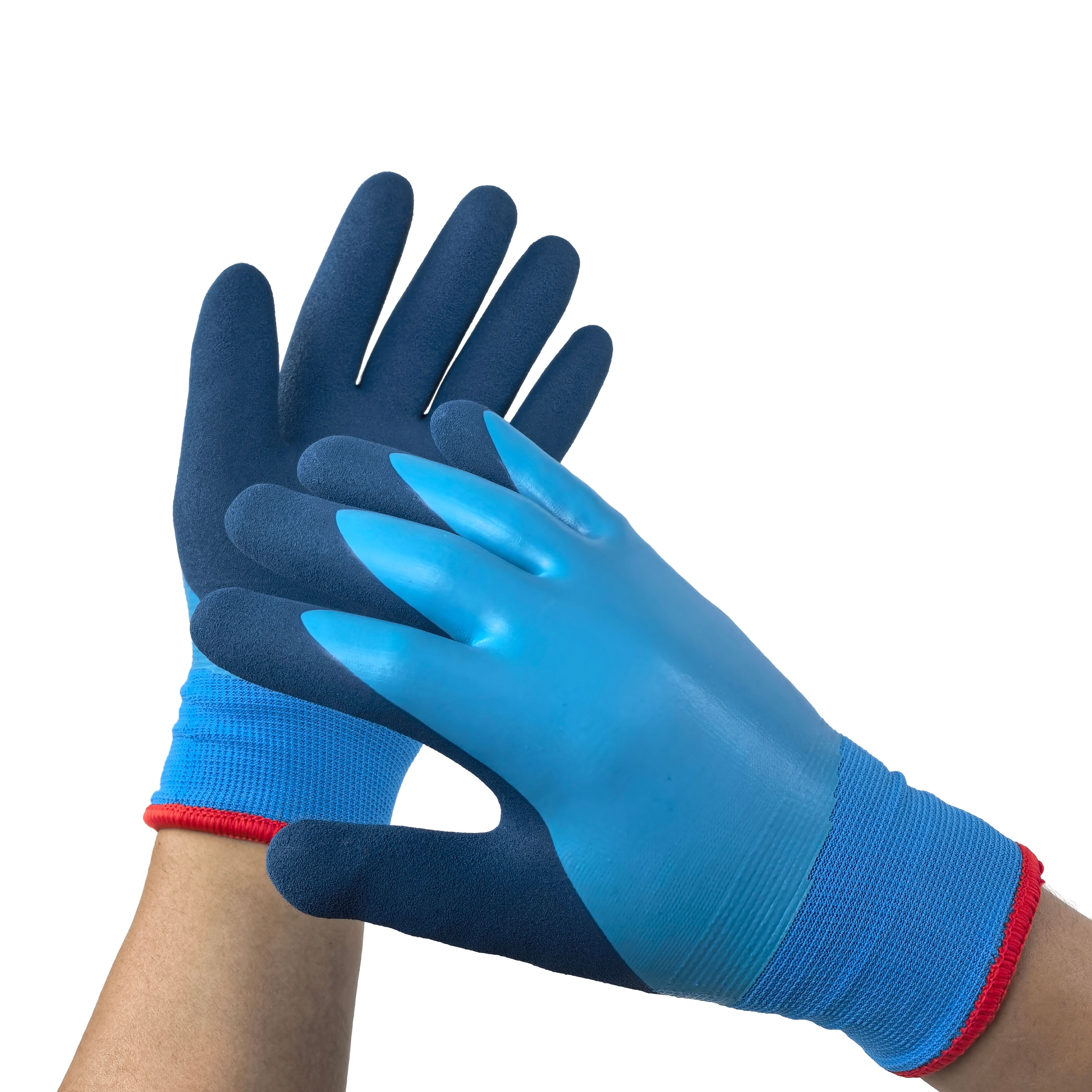 Double Layer Gloves 15G Acrylic Outer with 7G Latex Sandy Liner for Winter Workshop Safety & Anti-Slip Grip