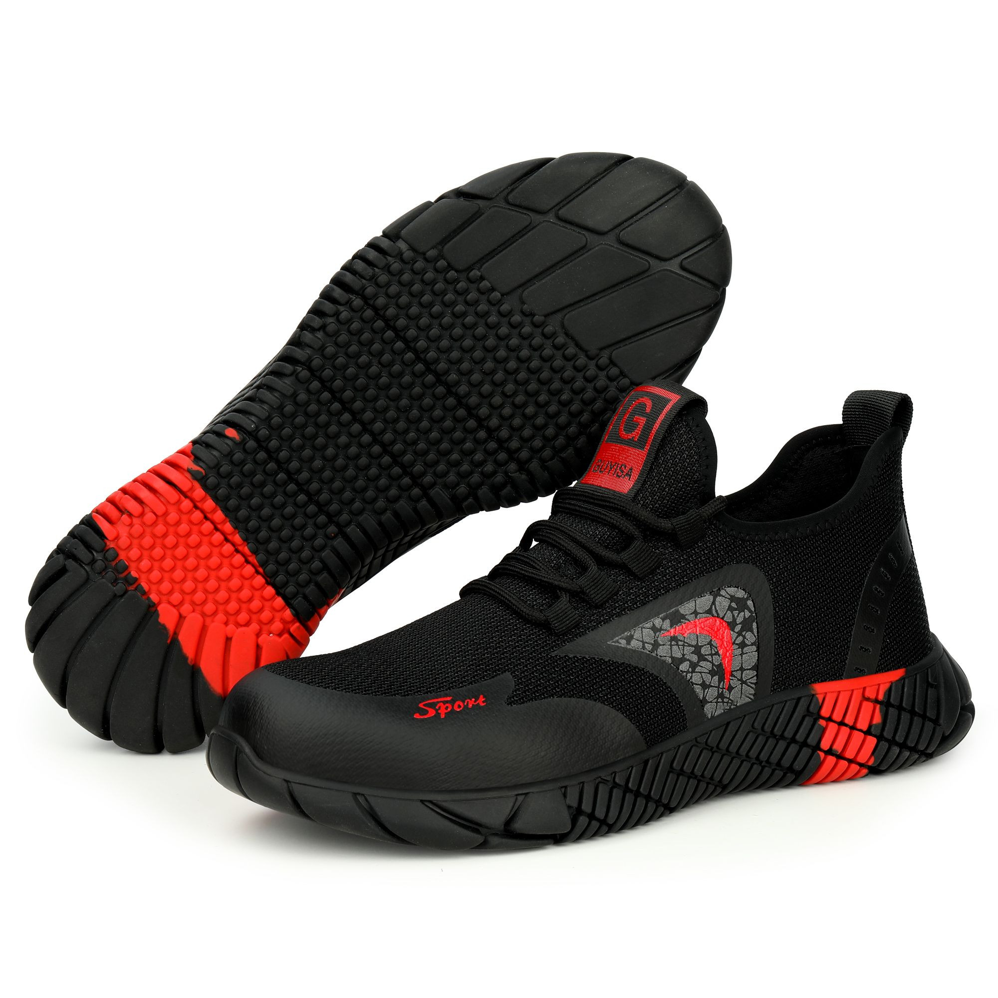 GUYISA Quality Work Shoes and Boots Anti-slip Resistant Hiking Steel Toe Safety Shoes