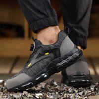GUYISA Mens Safe Shoes Smart Button Steel Toe Light Weight Safety Shoes