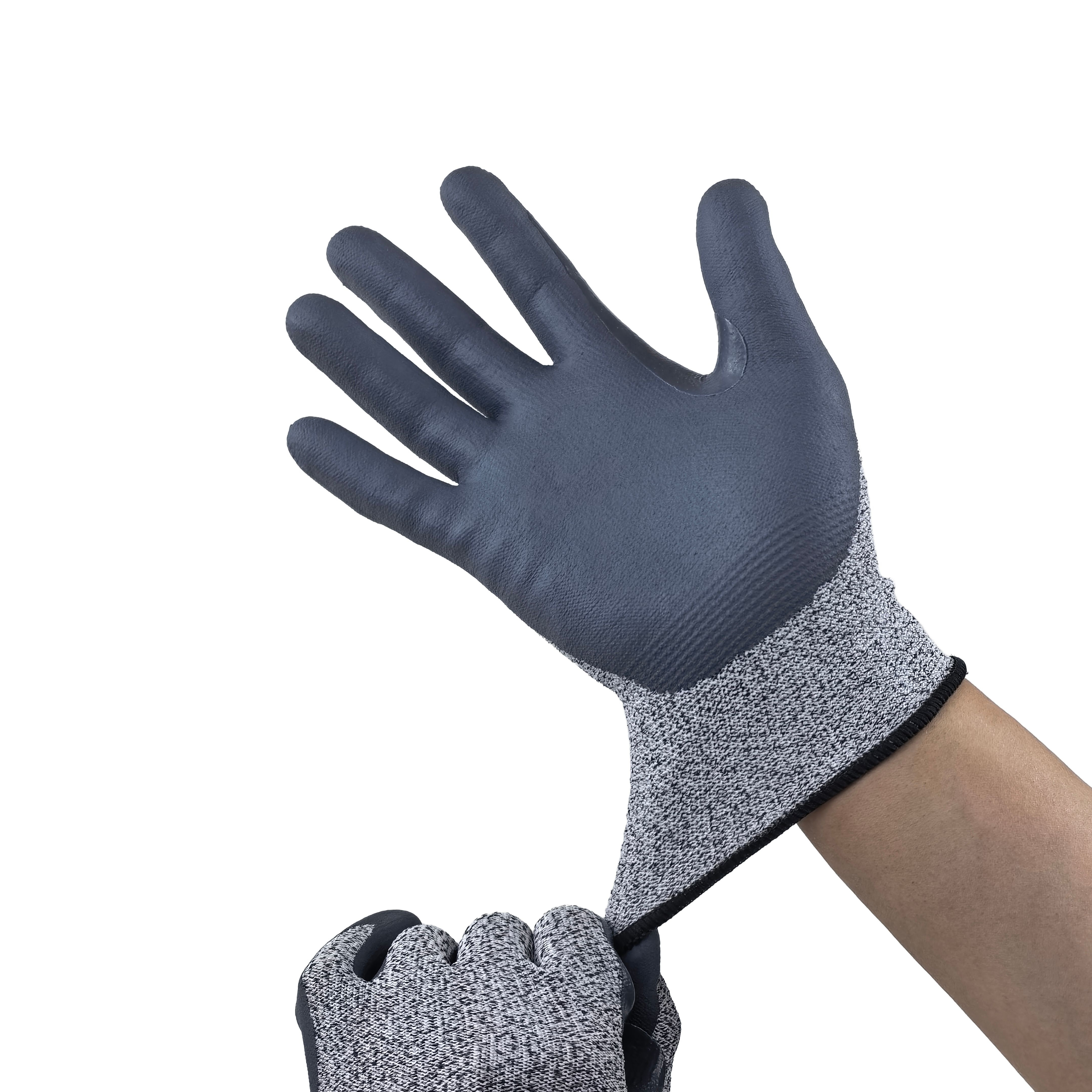 Cut Level C"Nitrile Foam Palm Dipped Gloves 13G Reinforced Fourchettes & Voyager Palm for Enhanced Grip in Automotive R