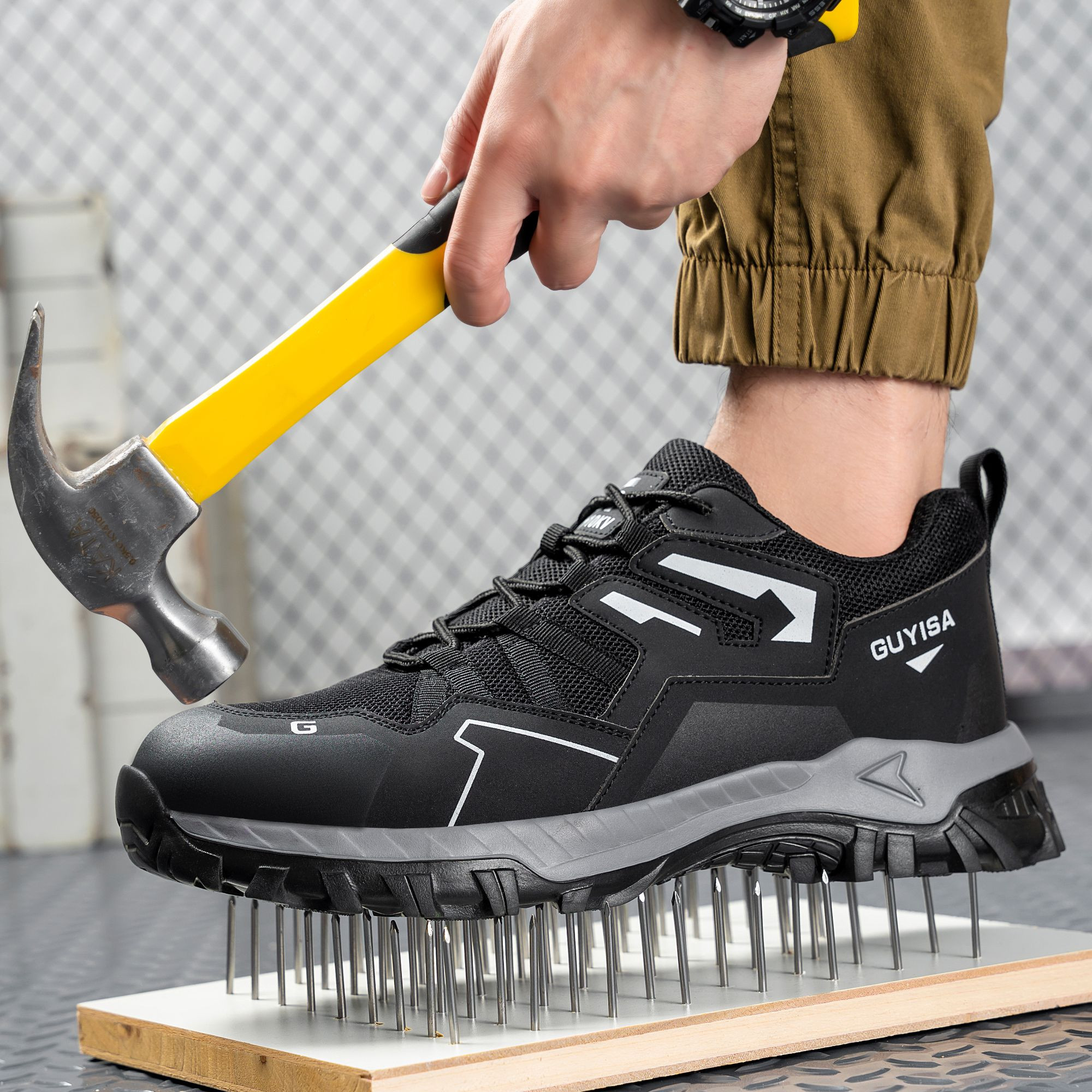 JINGTU Insulated 10KV Anti-puncture Ultra Light Safety Shoes With Rubber and Plastic Sole for Men