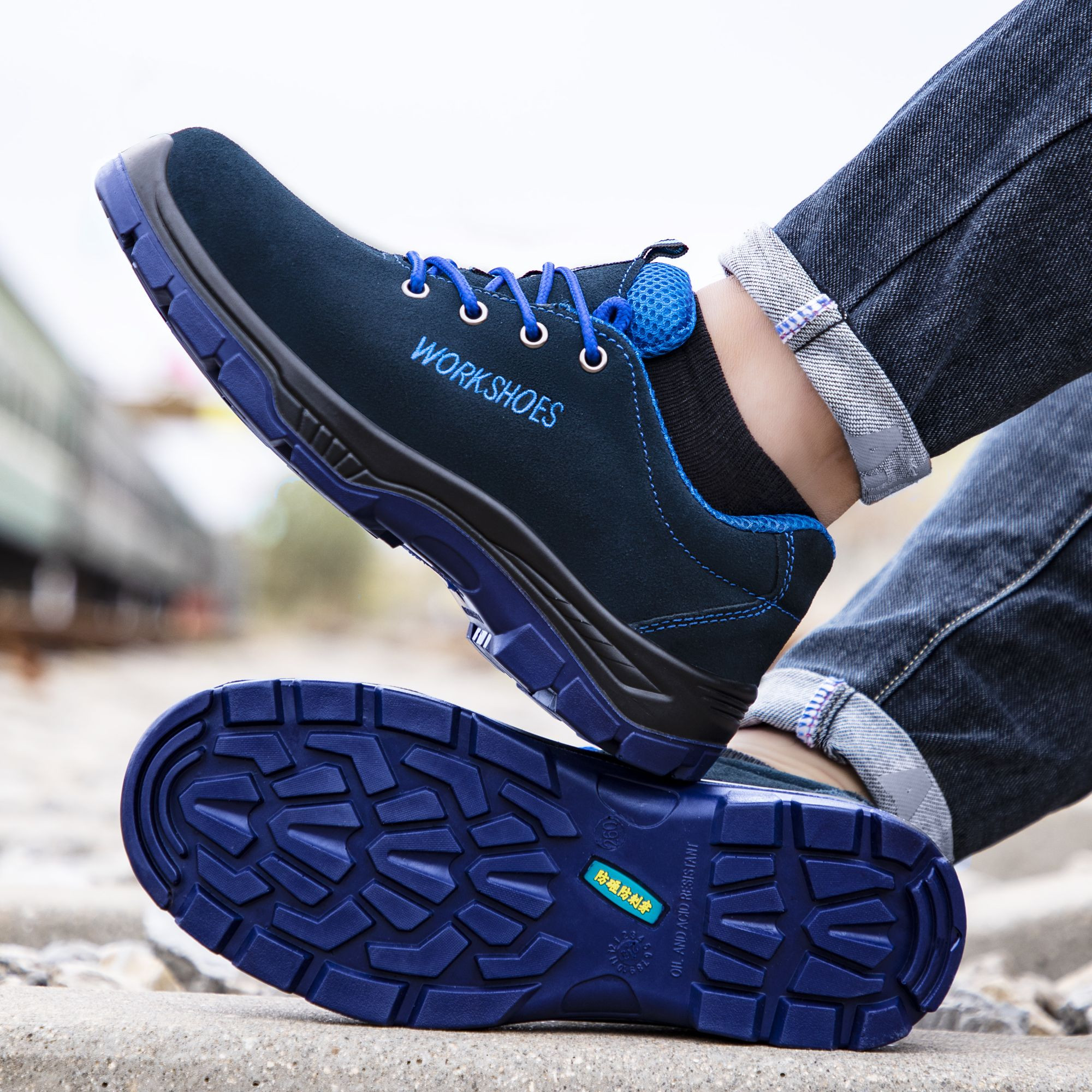 Middle Cut Safety Shoes Puncture-resistant Anti-slip Wear-resistant Work Shoes